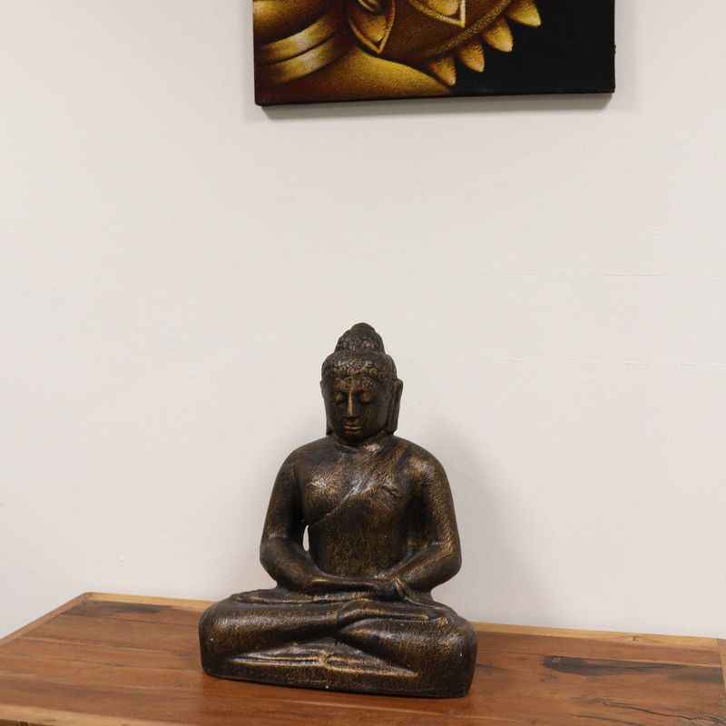 Bouddha Moyen Classique Doré Antique - 0,5m