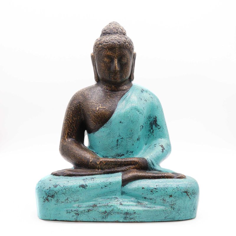 Bouddha Moyen Classique Turquoise & Pierre - 0,5m