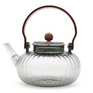 Théière à Infusion en Verre - Perle Côtelée Anthracite - 950ml