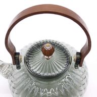Théière à Infusion en Verre - Perle Côtelée Anthracite - 950ml