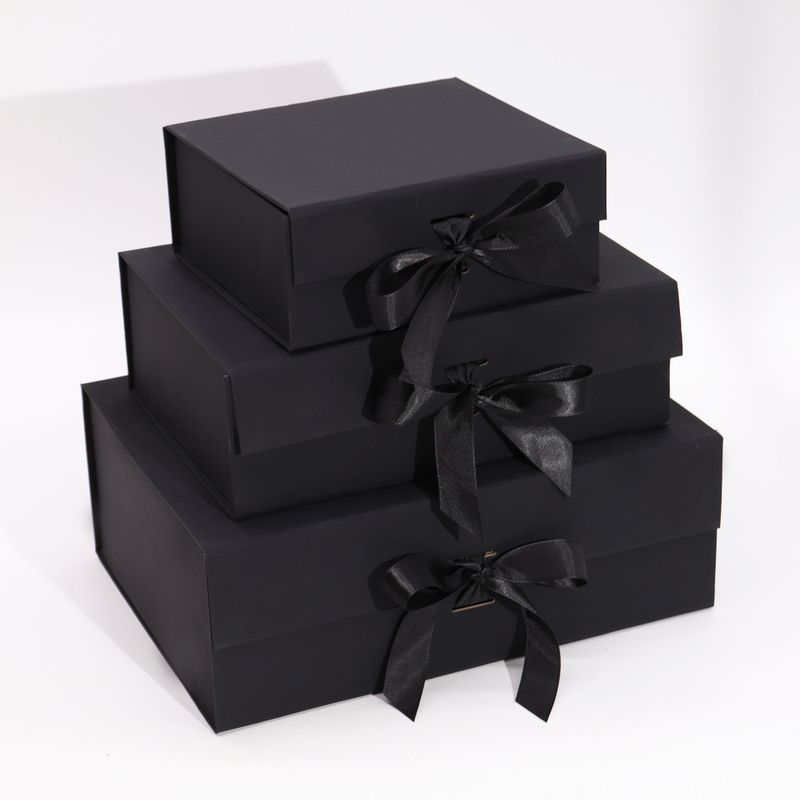 Coffret Cadeau en Kit - Carré Moyen (20x18,2x8cm) - Noir