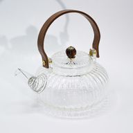 Théière à Infusion en Verre - Perle Côtelée Transparente - 850ml