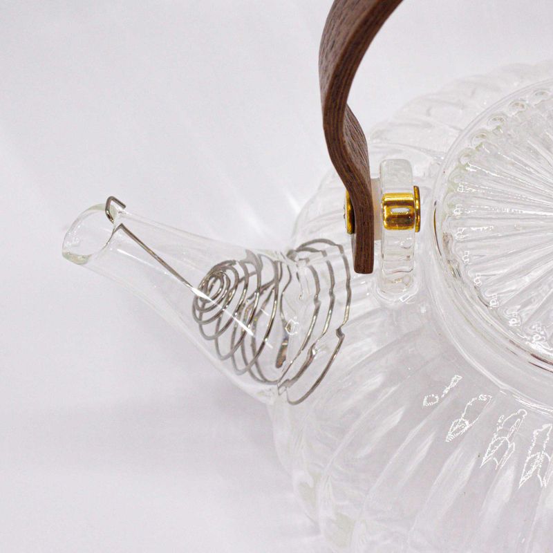 Théière à Infusion en Verre - Perle Côtelée Transparente - 850ml