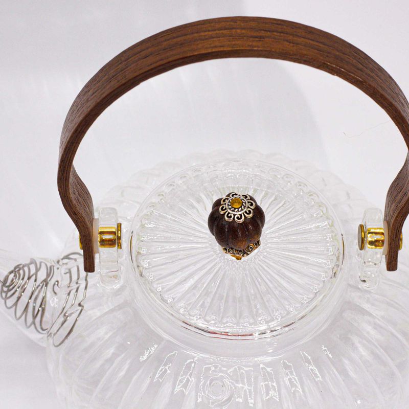 Théière à Infusion en Verre - Perle Côtelée Transparente - 850ml