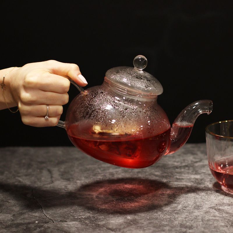 Théière à Infusion en Verre - Perle Ronde - 800ml