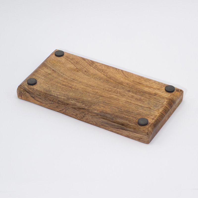 Vide-Poches Double 20x10x2.5cm - Motif Champignon Marron