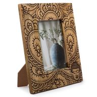 Cadre Photo Lrg en Bois de Manguier (pour 13x18cm) 28x23x2c - Bouddha - Noir