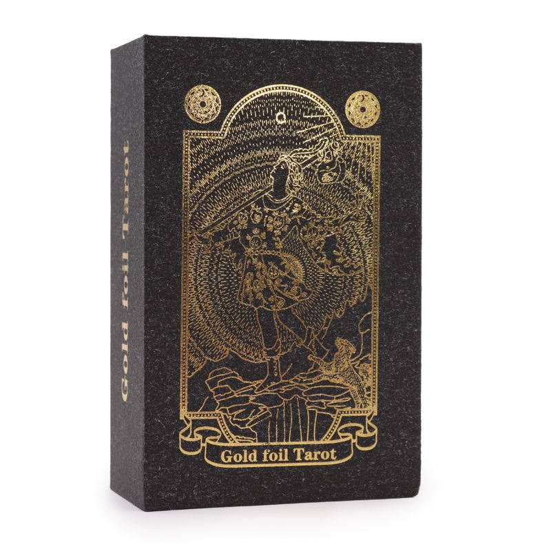 Coffret de Tarot Feuille d'Or avec Livre - Boîte Cadeau