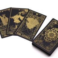 Coffret de Tarot Feuille d'Or avec Livre - Boîte Cadeau
