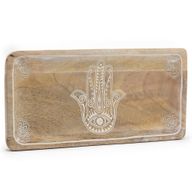 Plateau Long 30x15x2.5cm - Main de Fatma Blanchie