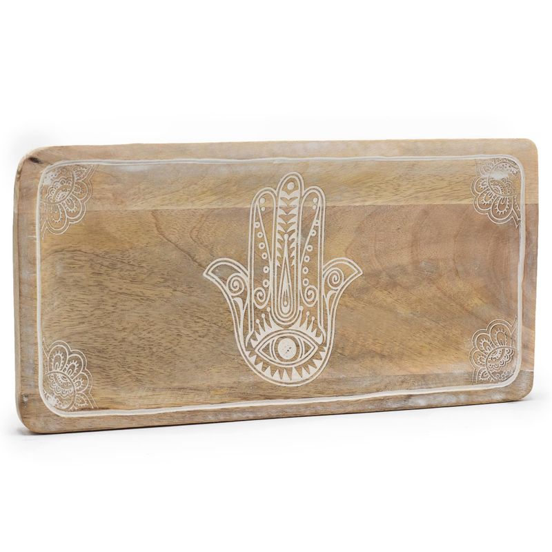 Plateau Long 30x15x2.5cm - Main de Fatma Blanchie