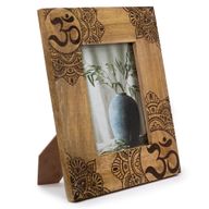 Cadre Photo Lrg en Bois de Manguier (pour 13x18cm) 28x23x2c - Mandala - Noir