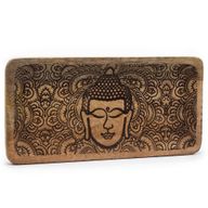 Plateau Long 30x15x2.5cm - Visage de Bouddha Noir Gravé