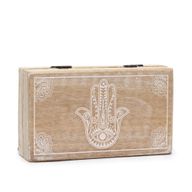 Boîte Carrée Moyenne 17x10x4.2cm - Main de Fatma Blanchie