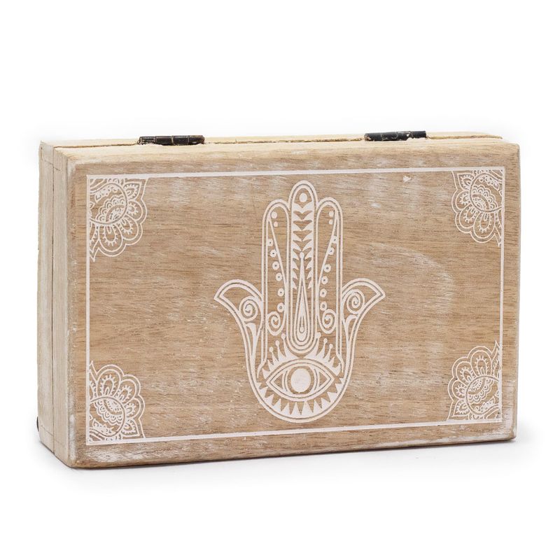 Grande Boîte Rectangulaire 21,5 x 14 x 6,3 cm - Main de Fatma Blanchie