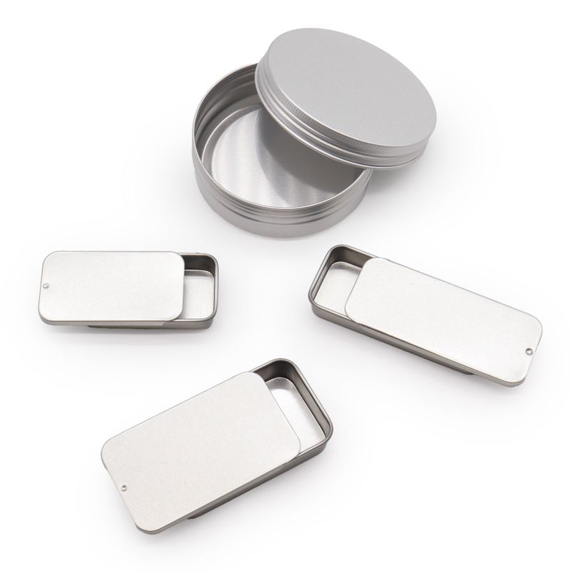 Mini Distributeur en Étain avec Couvercle Coulissant - 20 g (7 x 4,2 x 1,5 cm)