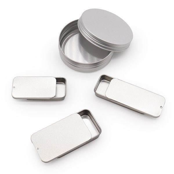 Mini Distributeur en Étain avec Couvercle Coulissant - 15 g (8 x 3,4 x 1,2 cm)