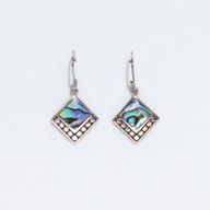Boucles d'Oreilles en Coquillage & Argent - Pointes Carrées - Ormeau