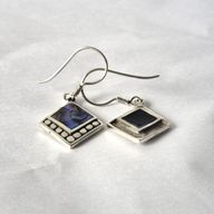 Boucles d'Oreilles en Coquillage & Argent - Pointes Carrées - Ormeau