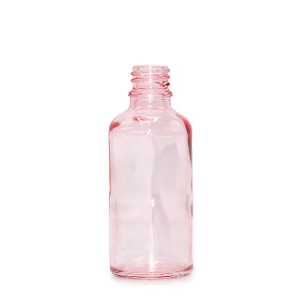 Bouteille Compte-Gouttes en Verre Rose 30ml - Sans Bouchon