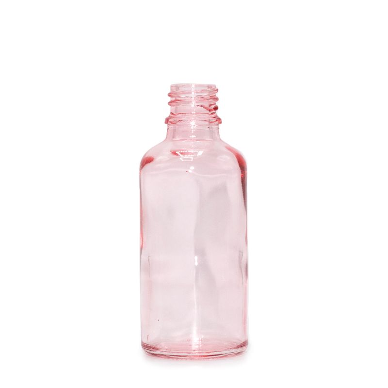 Bouteille Compte-Gouttes en Verre Rose 30ml - Sans Bouchon