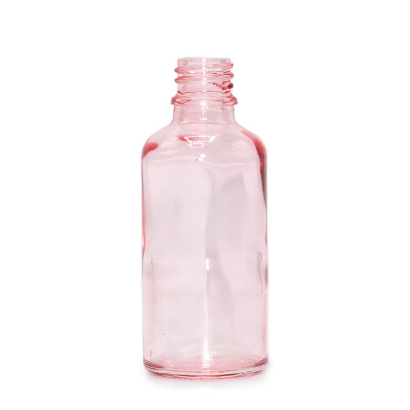 Bouteille Compte-Gouttes en Verre Rose 50ml - Sans Bouchon
