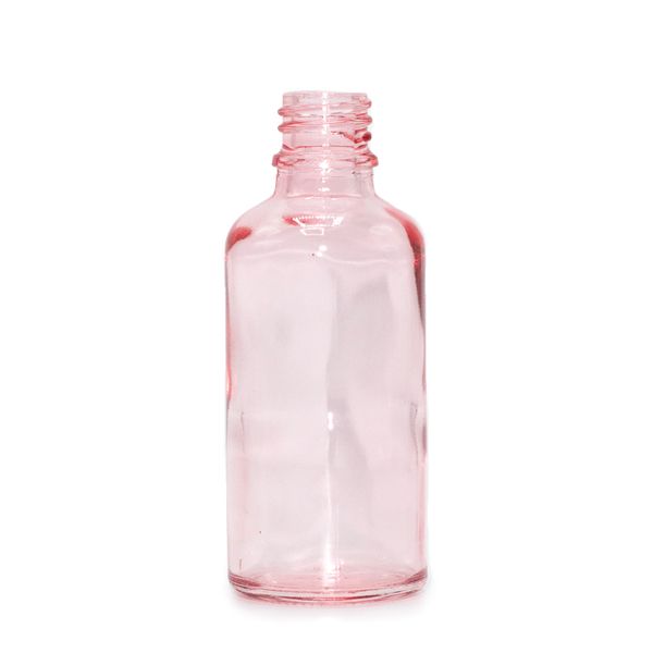 Bouteille Compte-Gouttes en Verre Rose 50ml - Sans Bouchon