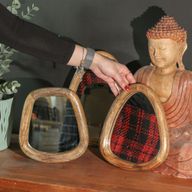Ensemble de 3 Miroirs en Forme de Galets - Finition Brun Foncé
