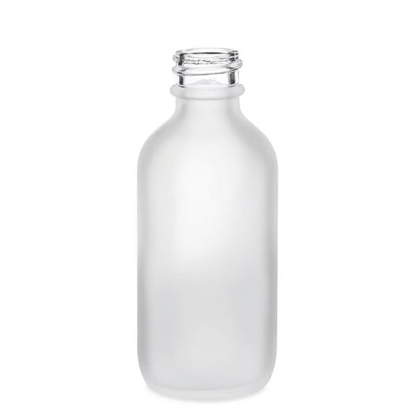 Flacon Compte-Gouttes en Verre Blanc Givré 50ml - Sans Bouchon