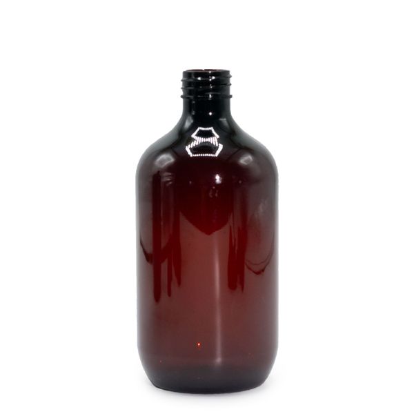 Bouteille Boston en Plastique Ambré 500ml - Sans Bouchon