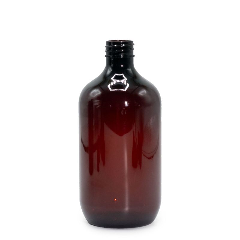 Bouteille Boston en Plastique Ambré 500ml - Sans Bouchon