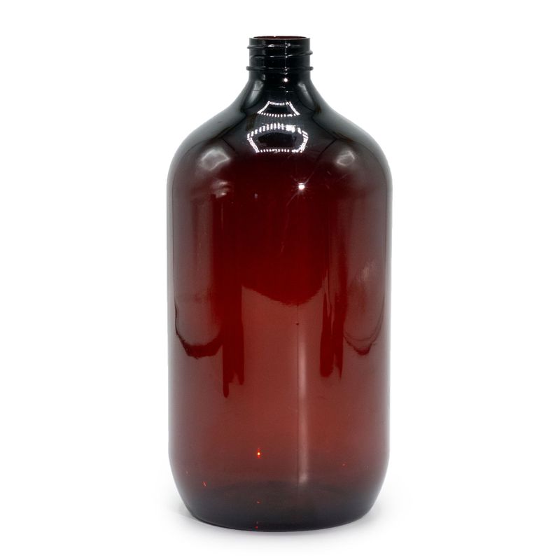 Bouteille Boston en Plastique Ambré 1000ml - Sans Bouchon