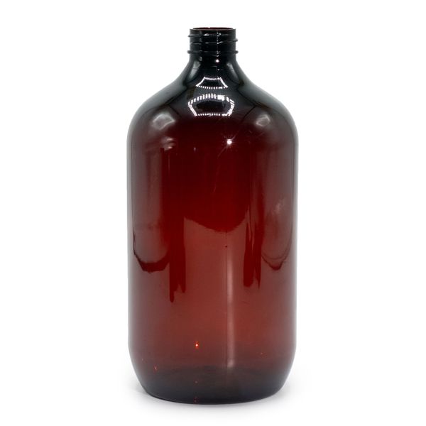 Bouteille Boston en Plastique Ambré 1000ml - Sans Bouchon