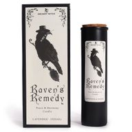 Raven's Remedy Bougie rituelle de la Sorcière Ancienne et boîte cadeau assortie, vue de face