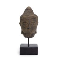 Tête de Bouddha sur Support - Gris