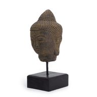 Tête de Bouddha sur Support - Gris