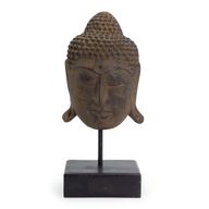 Grande Tête de Bouddha de la Sérénité sur Support - Gris