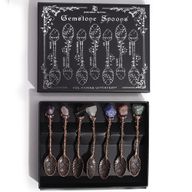 Set de 7 Cuillères de Sorcière en Bronze, Pierres Naturelles