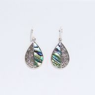 Boucles d'Oreilles Coquillage & Argent - Larme - Abalone