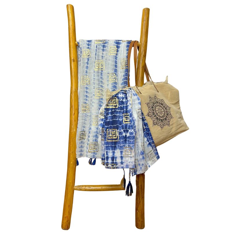 Sari Nomade Collection On the Med - Paréo - Bleu Tie & Dye