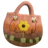 Sac en Feutre Soleil Fleur & Abeilles - 35x27cm