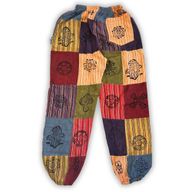 Nomad Sari - Pantalon Champignon - Motifs Imprimé en Bloc - Tons Orangés S/M
