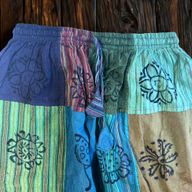 Nomad Sari - Pantalon Champignon - Motifs Imprimé en Bloc -Tons Verts S/M