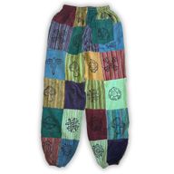 Nomad Sari - Pantalon Champignon - Motifs Imprimé en Bloc -Tons Verts S/M