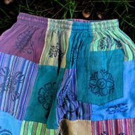 Nomad Sari - Pantalon Champignon - Motifs Imprimé en Bloc -Tons Verts S/M