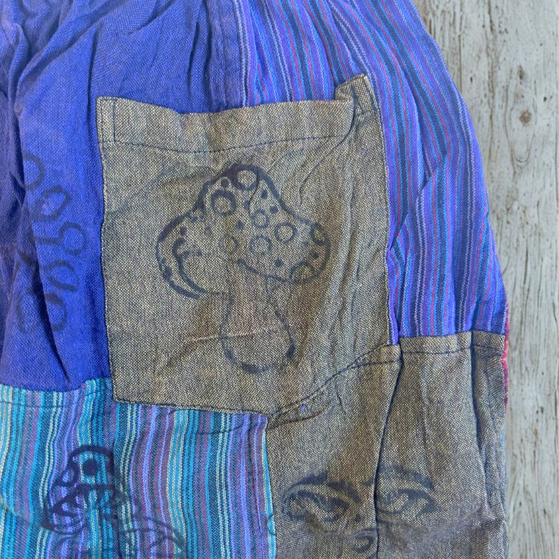Nomad Sari - Pantalon Champignon - Motifs Imprimé en Bloc - Tons Violets S/M