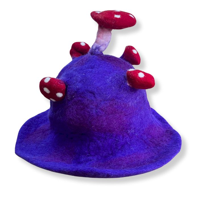 Chapeau Champignon en Feutre  - Violet Intense