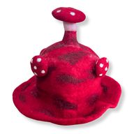 Chapeau Champignon en Feutre - Rouge Flamme
