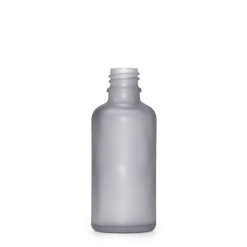 Flacon Compte-Gouttes en Verre Gris Givré 10ml  - Sans Bouchon