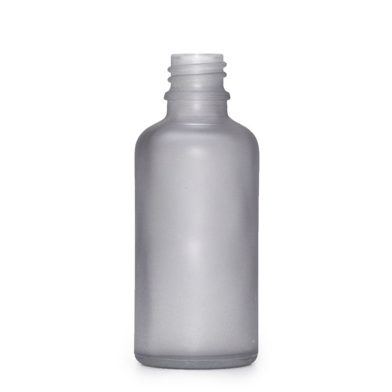 Flacon Compte-Gouttes en Verre Gris Givré 50ml  - Sans Bouchon